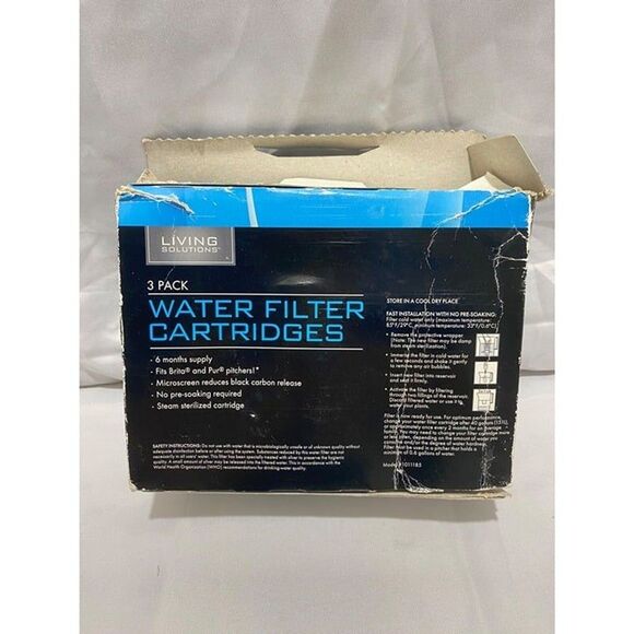 Living Solutions Replacement Water Filters Brita and Pur Pitchers Open 2 Pack - Picture 3 of 10